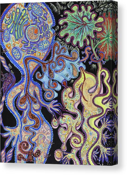 Science Canvas Print featuring the painting Membranes 1 by Shoshanah Dubiner