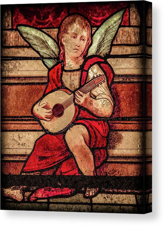Angel Canvas Print featuring the photograph Paris, France - Minstrel Angel by Mark Forte