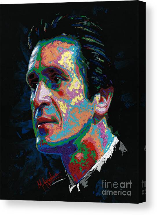 Pat Riley Canvas Print featuring the painting Pat Riley by Maria Arango