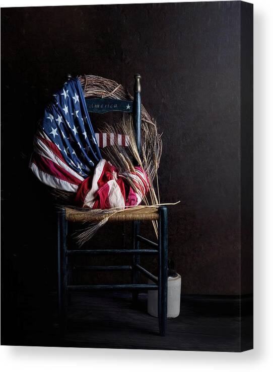 America Canvas Print featuring the photograph Patriotic Decor by Tom Mc Nemar