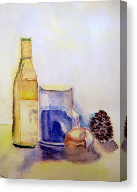 Watercolor Canvas Print featuring the painting Still Life by Lessandra Grimley