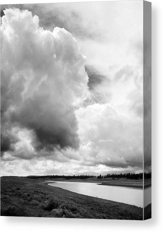 Landscape Canvas Print featuring the photograph Storm Over the River by Allan McConnell