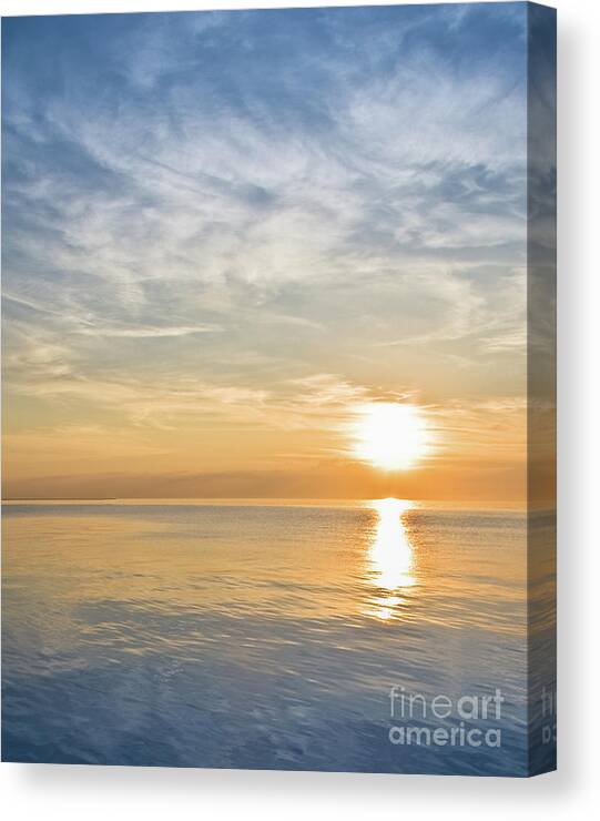 Chicago Canvas Print featuring the photograph Sunrise Over Lake Michigan in Chicago by David Levin