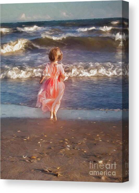 Digital Art Canvas Print featuring the photograph The Princess and the Sea by Laurinda Bowling