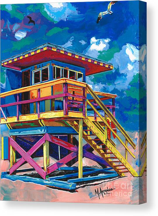 Lifeguard Canvas Print featuring the painting The Stand by Maria Arango