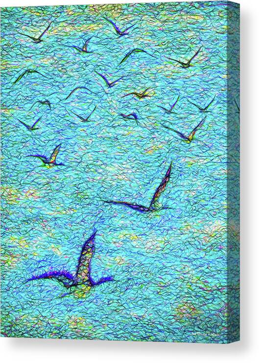 Joelbrucewallach Canvas Print featuring the digital art Twilight Migration Wave by Joel Bruce Wallach