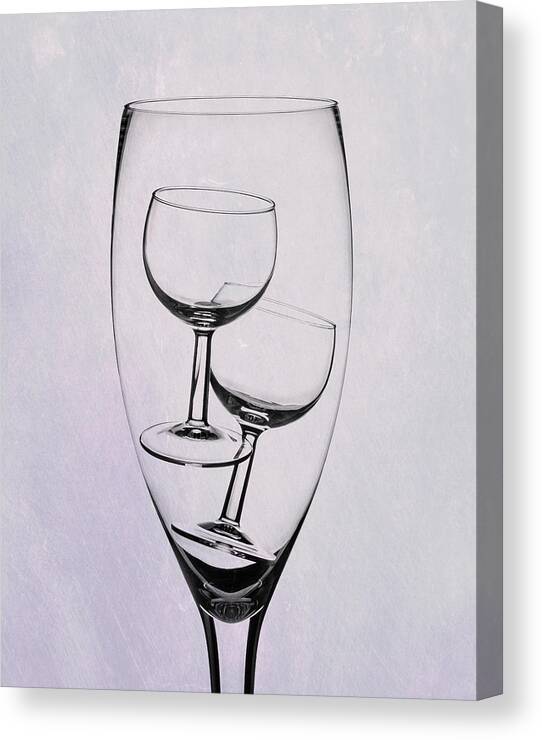 Wine Canvas Print featuring the photograph Wineglass Trio by Tom Mc Nemar