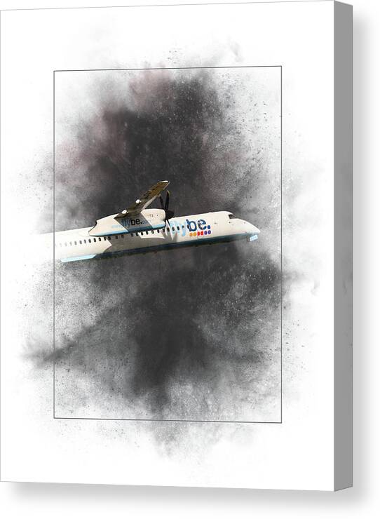 Flybe Canvas Print featuring the mixed media Flybe Bombardier Dash 8 Q400 Painting by Smart Aviation