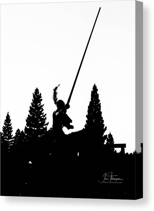Equine Canvas Print featuring the photograph Knight Silhouette by Jim Thompson