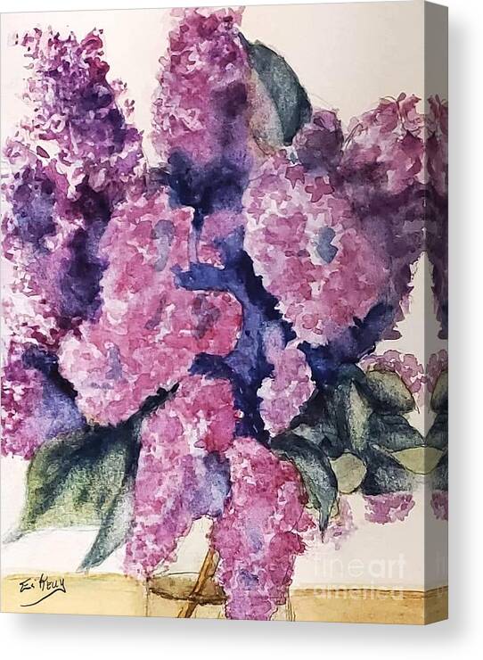 Watercolor Canvas Print featuring the painting Fragrant Flora by Eileen Kelly
