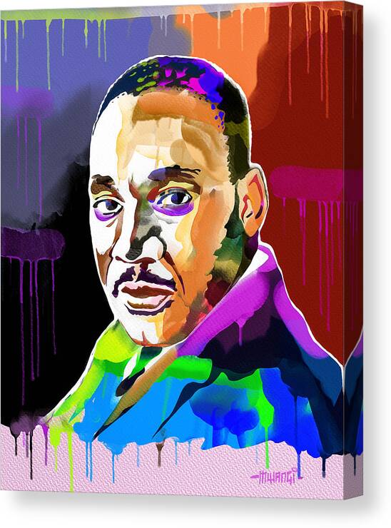Nonviolence Canvas Print featuring the painting MLK - The Baptist Minister by Anthony Mwangi
