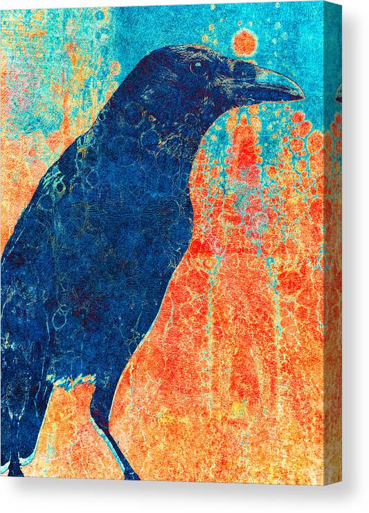 Raven Canvas Print featuring the digital art Raven Pop Art by Sandra Selle Rodriguez