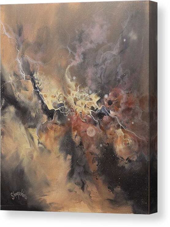 Smoldering Canvas Print featuring the painting Smoldering by Tom Shropshire