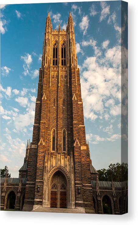 Duke University Canvas Print featuring the photograph Duke University Chapel #1 by Gene Hilton