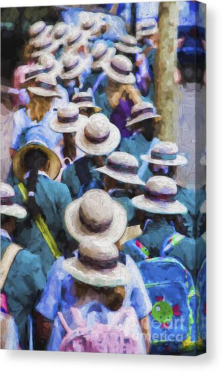 Sea Of Hats Canvas Print featuring the photograph Sea of Hats #1 by Sheila Smart Fine Art Photography