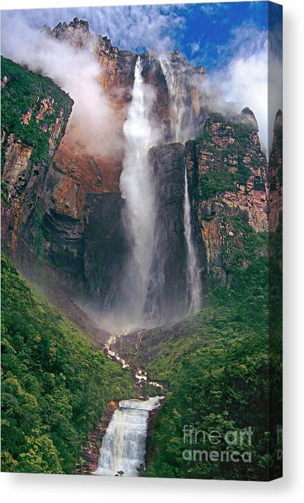 Angel Falls Canvas Print featuring the photograph Angel Falls in Venezuela by Dave Welling