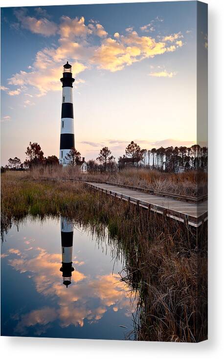 Outer Banks Canvas Print featuring the photograph Bodie Island Lighthouse - Cape Hatteras Outer Banks NC by Dave Allen