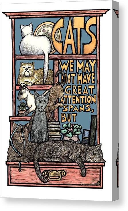 Cats Canvas Print featuring the mixed media Cats by Ricardo Levins Morales