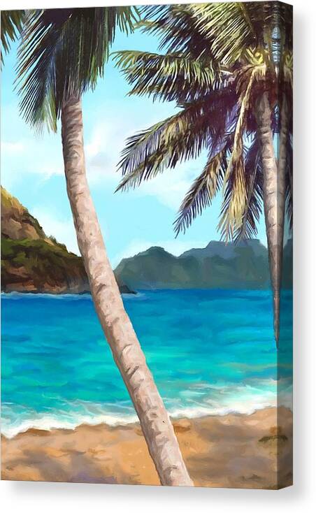 Chinaman's Hat Canvas Print featuring the painting Chinaman's Hat panel four of four by Stephen Jorgensen