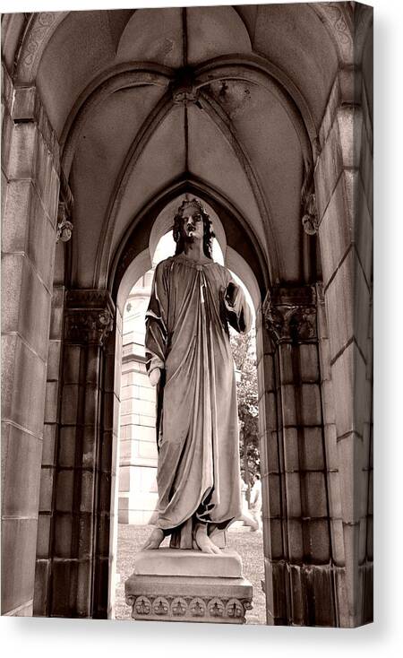 Statue Canvas Print featuring the photograph Forest Lawn by Deborah Ritch