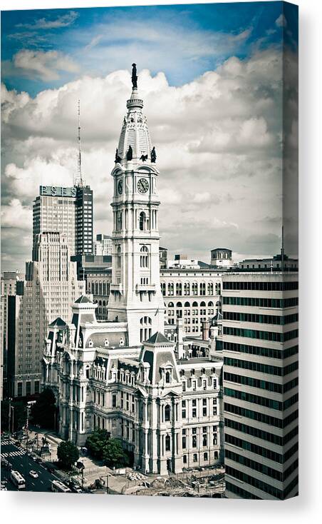 Philadelphia Canvas Print featuring the photograph Gothic City Hall by Stacey Granger