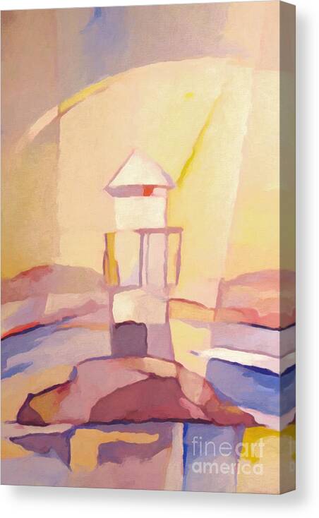 Lighthouse Canvas Print featuring the painting Lighthouse Impression by Lutz Baar