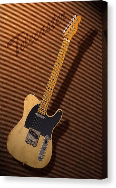 Telecaster Canvas Print featuring the digital art Telecaster by WB Johnston