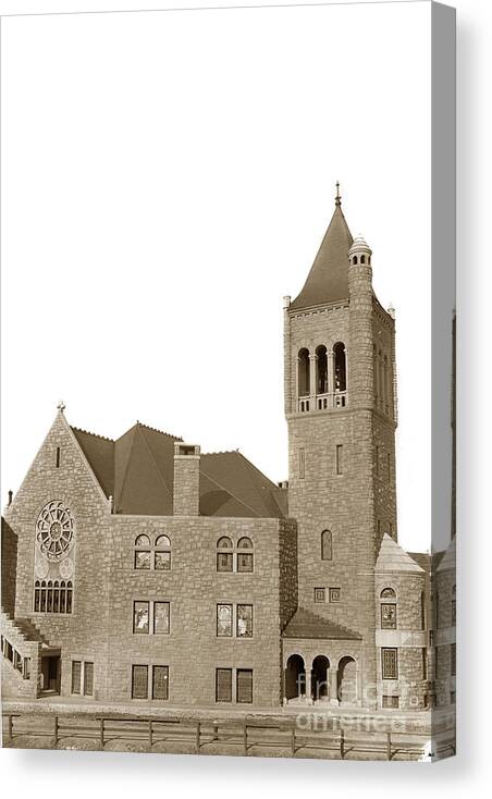 The Mother Church Canvas Print featuring the photograph The Mother Church The First Church of Christ Scientist Boston Massachusetts circa 1900 by Monterey County Historical Society