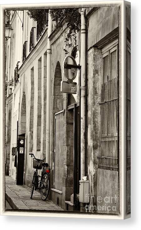 Paris Canvas Print featuring the photograph Paris bicycle by Sheila Smart Fine Art Photography