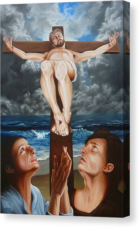 Christ Canvas Print featuring the painting Behold Your Son by Vic Ritchey