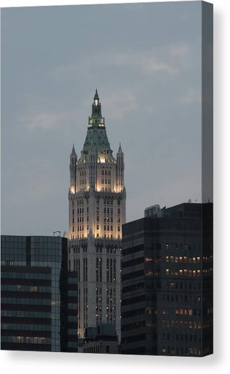 Woolworth Building Canvas Print featuring the photograph The Woolworth Building #1 by Christopher J Kirby