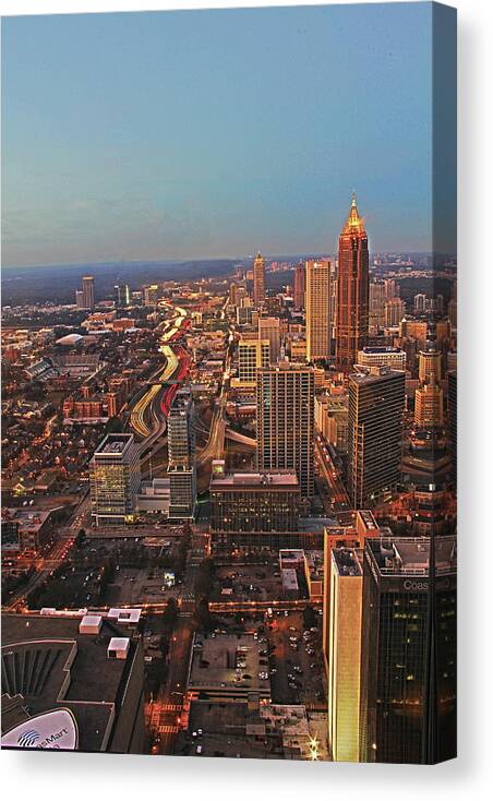 Atlanta Canvas Print featuring the photograph Atlanta, Georgia - Midtown at Sunset by Richard Krebs