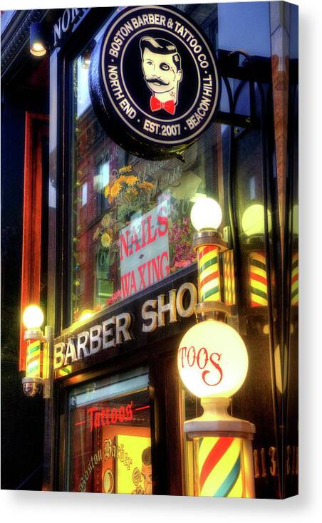 Barber Shop - Tattoo Shop - North End - Boston Canvas Print / Canvas Art by  Joann Vitali - Fine Art America