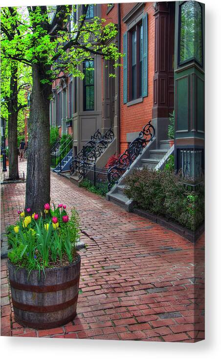 Boston Canvas Print featuring the photograph Boston South End Row Houses by Joann Vitali