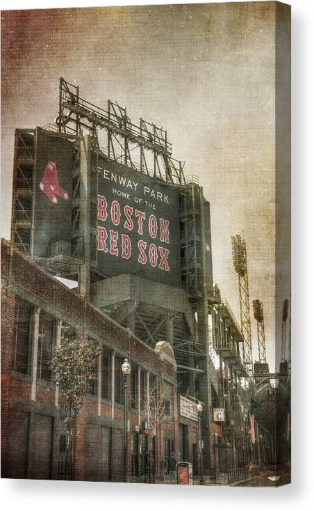 Red Sox Canvas Print featuring the photograph Fenway Park Billboard - Boston Red Sox by Joann Vitali