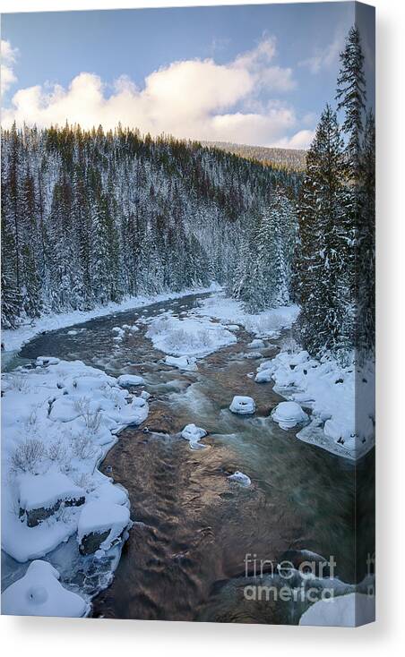 December Canvas Print featuring the photograph Moyie Winter by Idaho Scenic Images Linda Lantzy