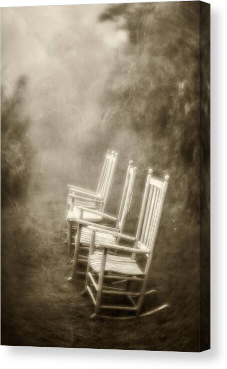 Mt. Pisgah Canvas Print featuring the photograph Sit A Spell-sepia by Joye Ardyn Durham