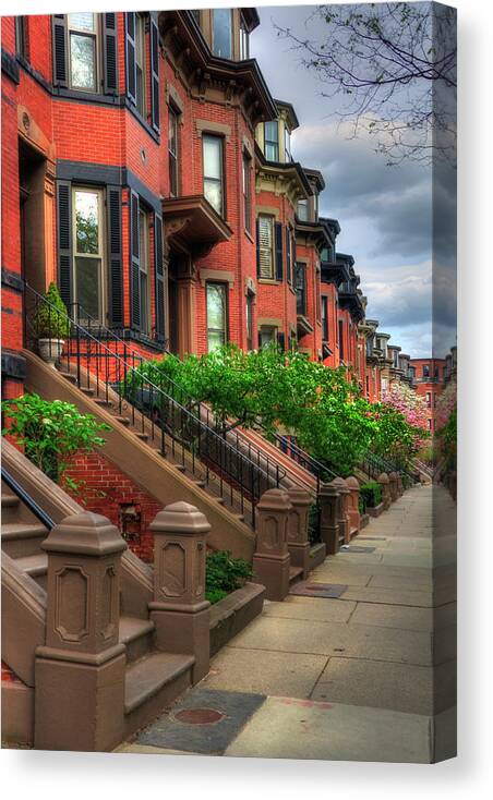 Boston Canvas Print featuring the photograph South End Row Houses - Boston by Joann Vitali