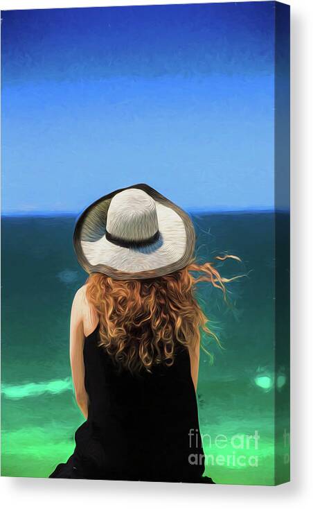 Red Headed Girl Canvas Print featuring the photograph The red headed girl in a hat by Sheila Smart Fine Art Photography