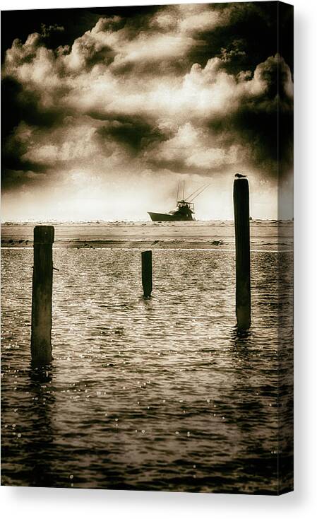North Carolina Canvas Print featuring the photograph Watching the Ships Roll By Outer Banks by Dan Carmichael