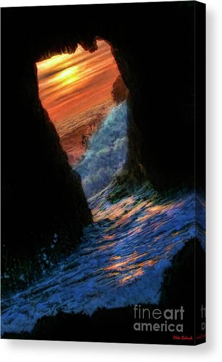  Canvas Print featuring the photograph Water Though Keyhole Arch At Pfeiffer Beach by Blake Richards