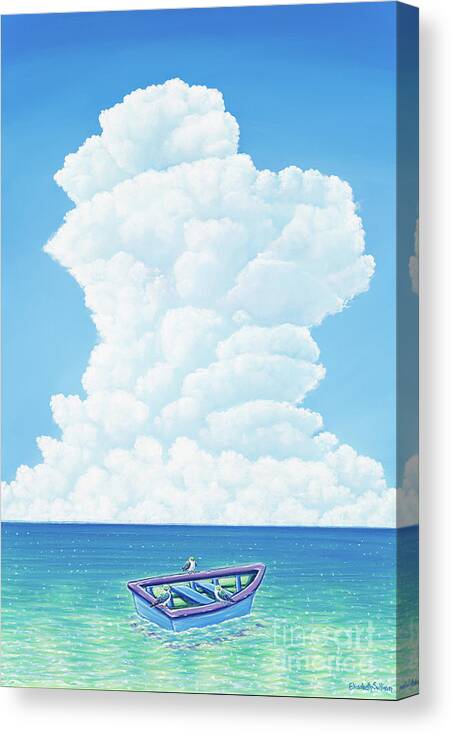Seascape Canvas Print featuring the painting When Three is not a Crowd by Elisabeth Sullivan