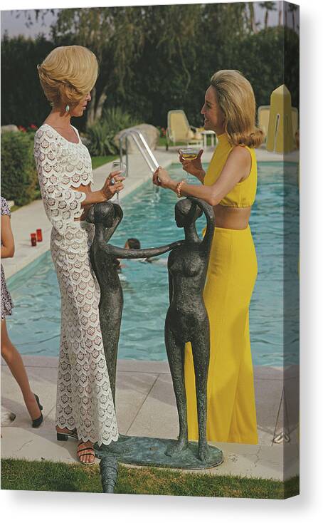 Fashion Model Canvas Print featuring the photograph At The Kaufmann Desert House by Slim Aarons
