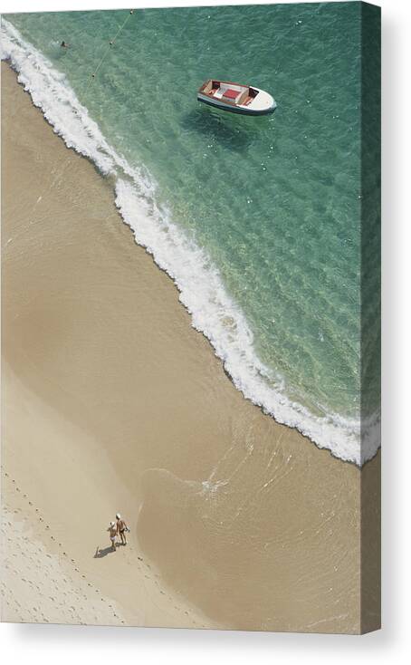 Summer Canvas Print featuring the photograph Caleta Beach, Acapulco by Slim Aarons