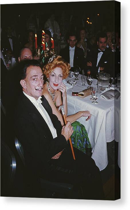 People Canvas Print featuring the photograph Dalis Party by Slim Aarons