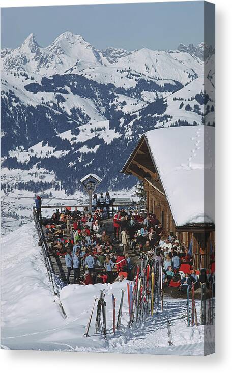 Gstaad Canvas Print featuring the photograph Eagle Club by Slim Aarons