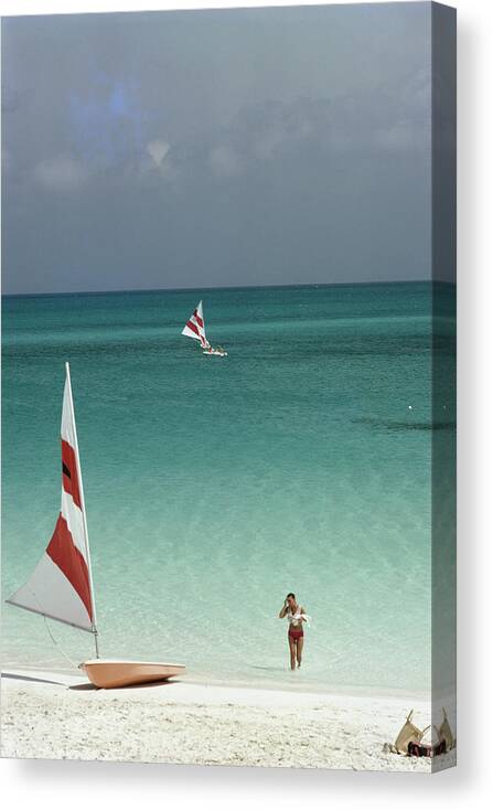 People Canvas Print featuring the photograph Great Harbour Cay by Slim Aarons