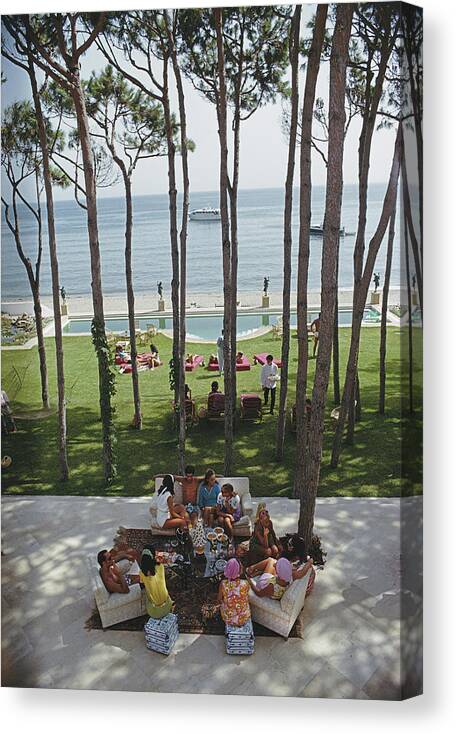 People Canvas Print featuring the photograph Party In Marbella by Slim Aarons