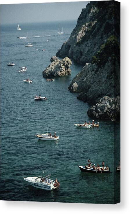 Motorboat Canvas Print featuring the photograph Porto Ercole Boats by Slim Aarons
