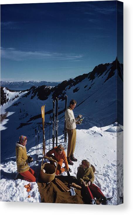 People Canvas Print featuring the photograph Squaw Valley Picnic by Slim Aarons